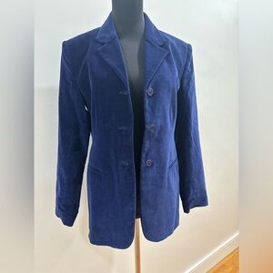 560 Jessica Holbrook Women's Navy Blue Velvet Blazer. NWOT